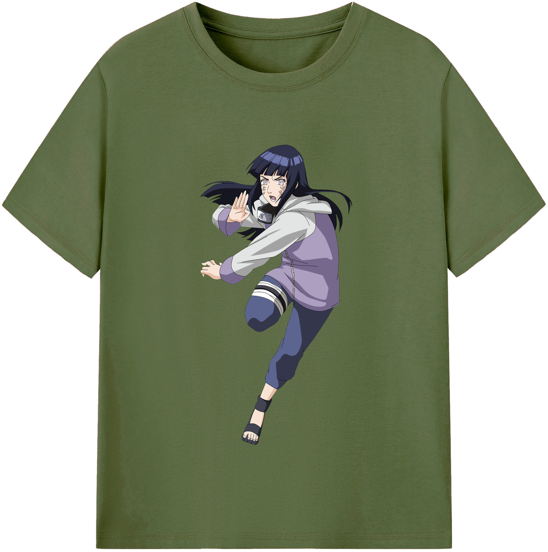 （画像用） NARUTO -ナルト- 日向ヒナタ Hyūga Hinata 綿100％半袖Tシャツ（フロントプリント）